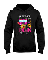 In October We Wear Pink Ribbon Bus Driver Life Breast Cancer T-Shirt