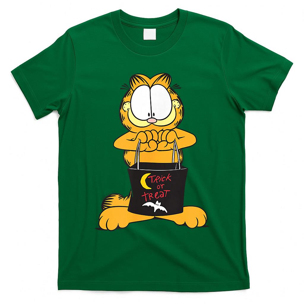 Garfield Trick or Treat Halloween Treats Cute Cat Cartoon T-Shirt