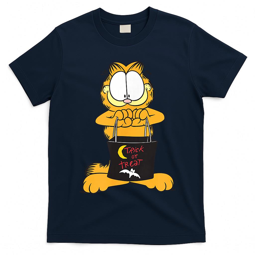 Garfield Trick or Treat Halloween Treats Cute Cat Cartoon T-Shirt