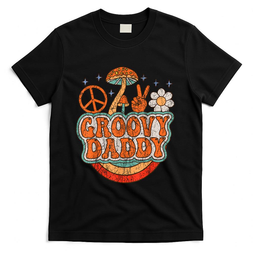 Retro Nostalgia - Groovy Daddy 70s Aesthetic Nostalgia 1970's Hippie Dad Retro T-Shirt