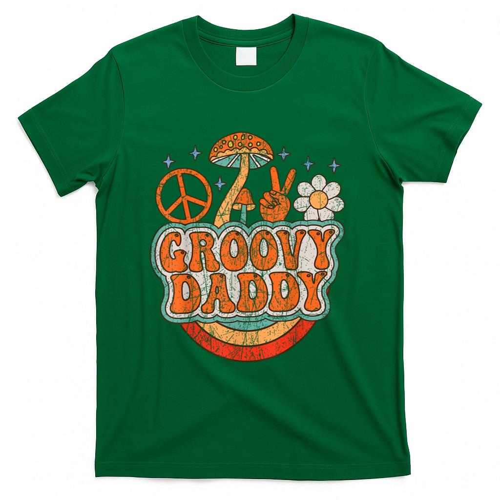Retro Nostalgia - Groovy Daddy 70s Aesthetic Nostalgia 1970's Hippie Dad Retro T-Shirt