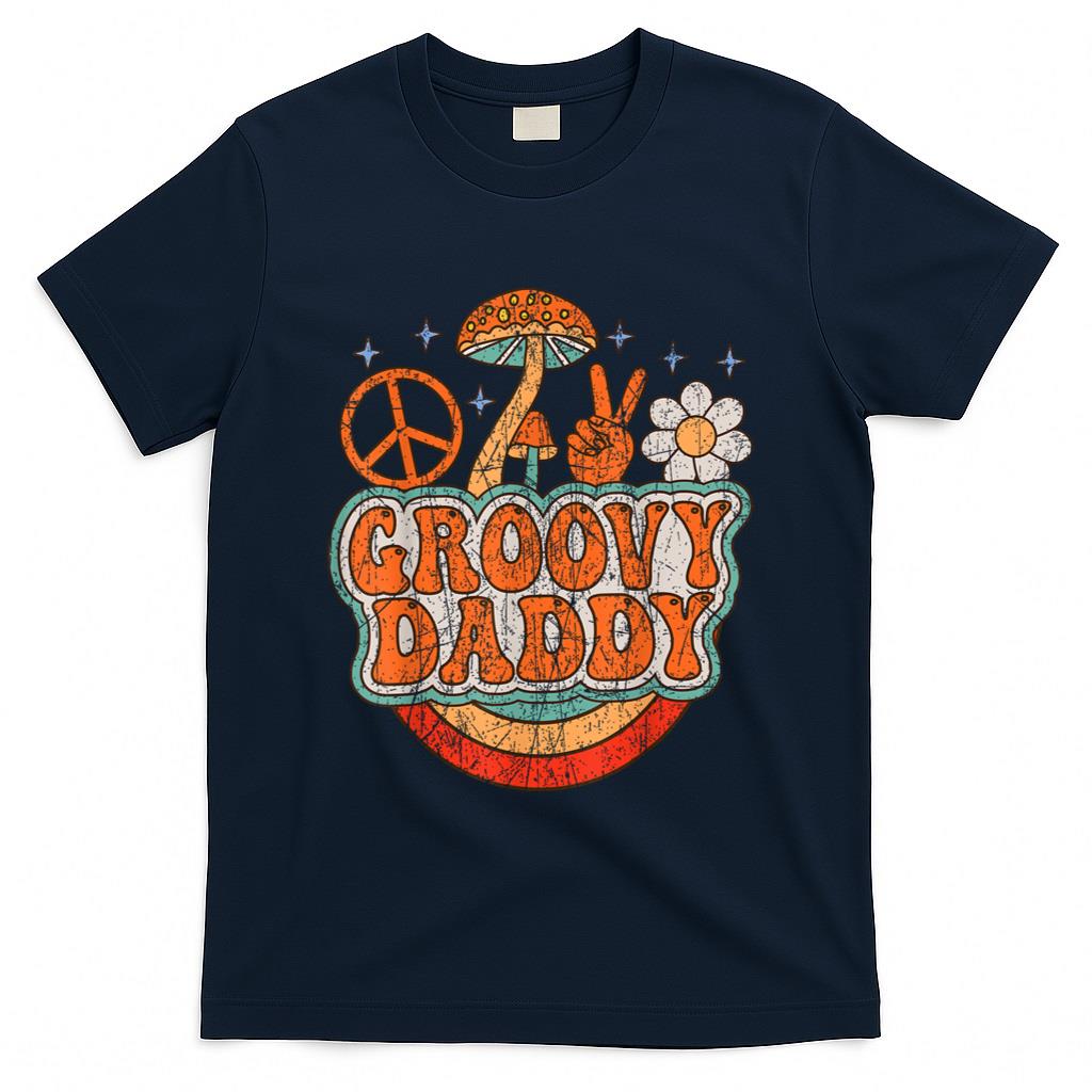 Retro Nostalgia - Groovy Daddy 70s Aesthetic Nostalgia 1970's Hippie Dad Retro T-Shirt