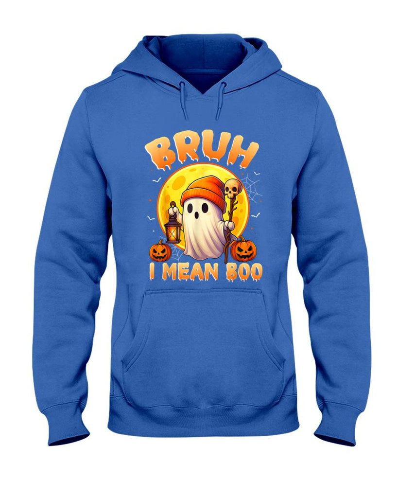 Bruh I Mean Boo Trick or Treat Halloween Ghost Boy Girl Kids T-Shirt