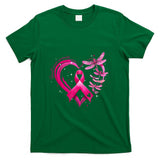 Breast Cancer Awareness Heart Dragonflies Men Women Kid T-Shirt