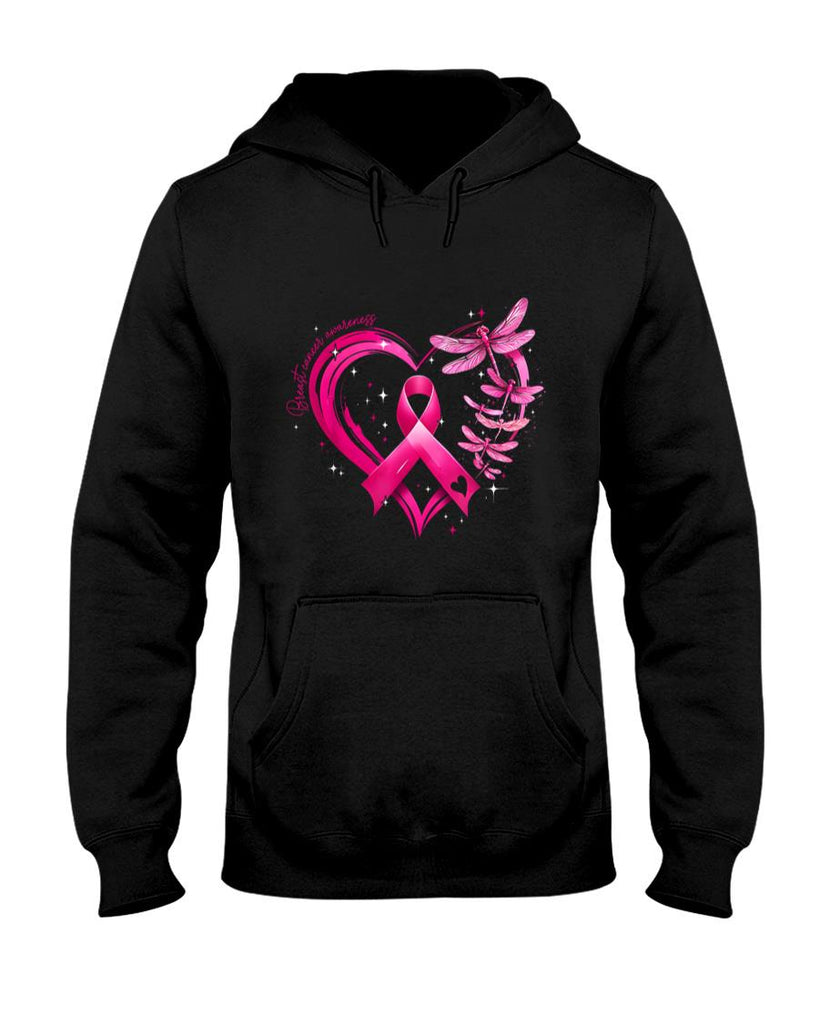 Breast Cancer Awareness Heart Dragonflies Men Women Kid T-Shirt
