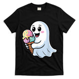 Ghost Eating Ice Cream Funny Creepy Halloween Trick or Treat T-Shirt