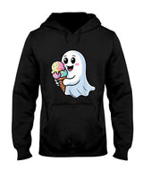 Ghost Eating Ice Cream Funny Creepy Halloween Trick or Treat T-Shirt