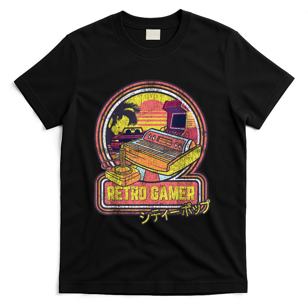 Retro Nostalgia - Retro Gamer Vintage 80s & 90s Japanese Arcade Video Games T-Shirt