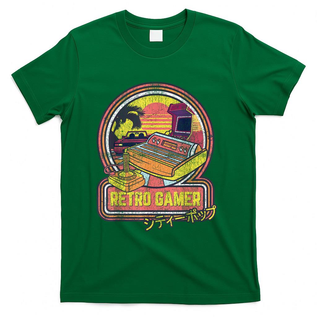 Retro Nostalgia - Retro Gamer Vintage 80s & 90s Japanese Arcade Video Games T-Shirt