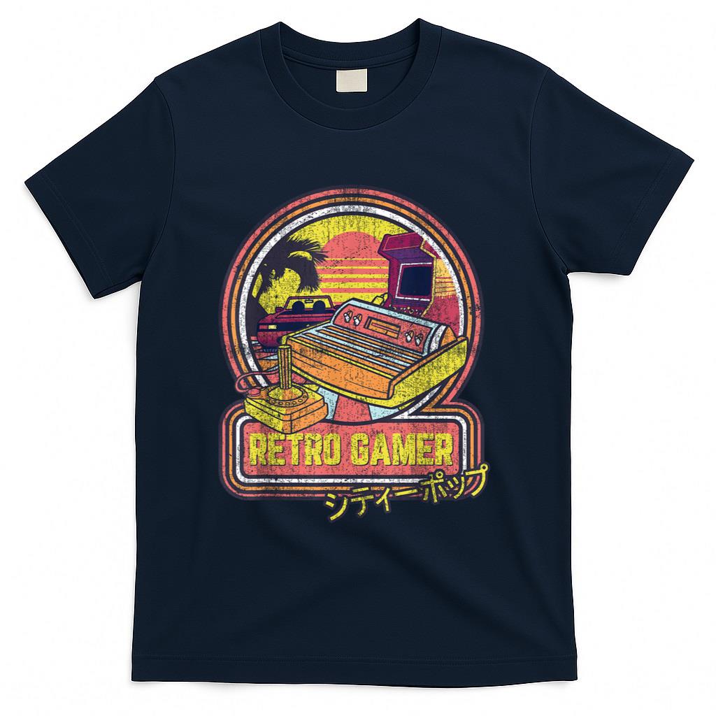 Retro Nostalgia - Retro Gamer Vintage 80s & 90s Japanese Arcade Video Games T-Shirt