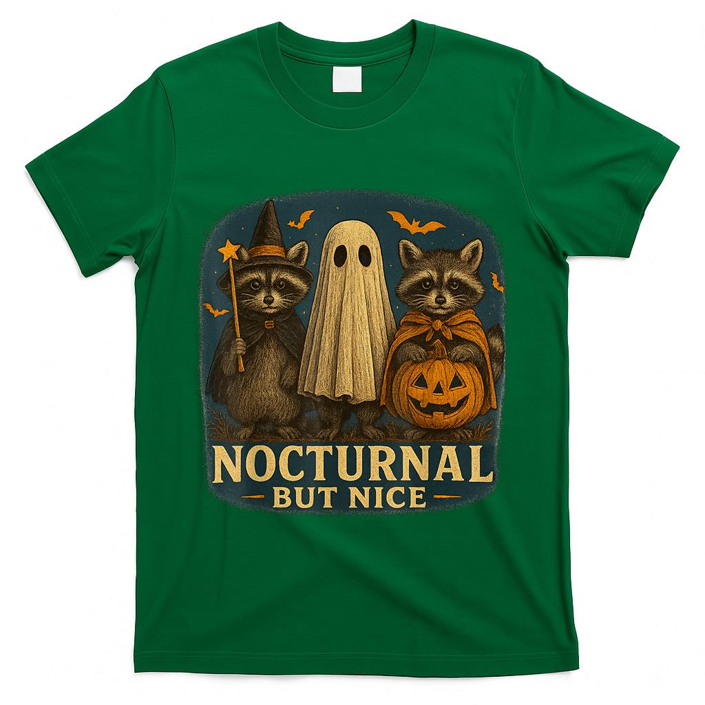 Spooky and Feral Halloween Cute Ghost Raccoon Trick Or Treat  Style 5 T-Shirt