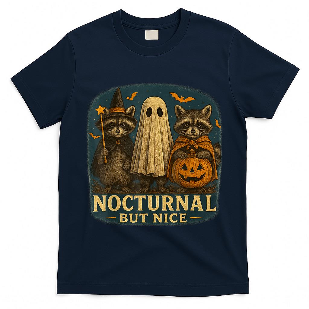 Spooky and Feral Halloween Cute Ghost Raccoon Trick Or Treat  Style 5 T-Shirt