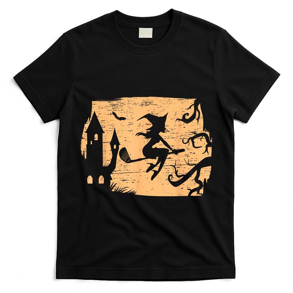 Witch Golf Club Sports Halloween Day Spooky Trick Or Treat T-Shirt