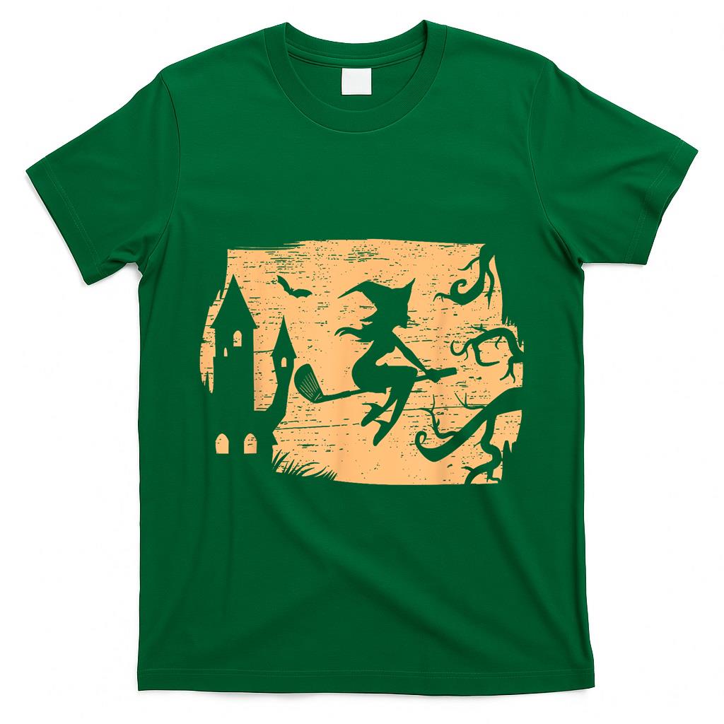 Witch Golf Club Sports Halloween Day Spooky Trick Or Treat T-Shirt