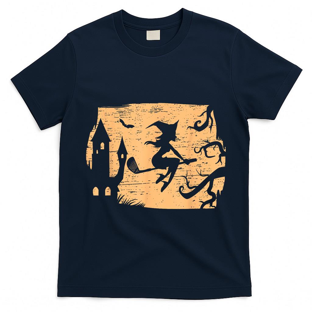 Witch Golf Club Sports Halloween Day Spooky Trick Or Treat T-Shirt