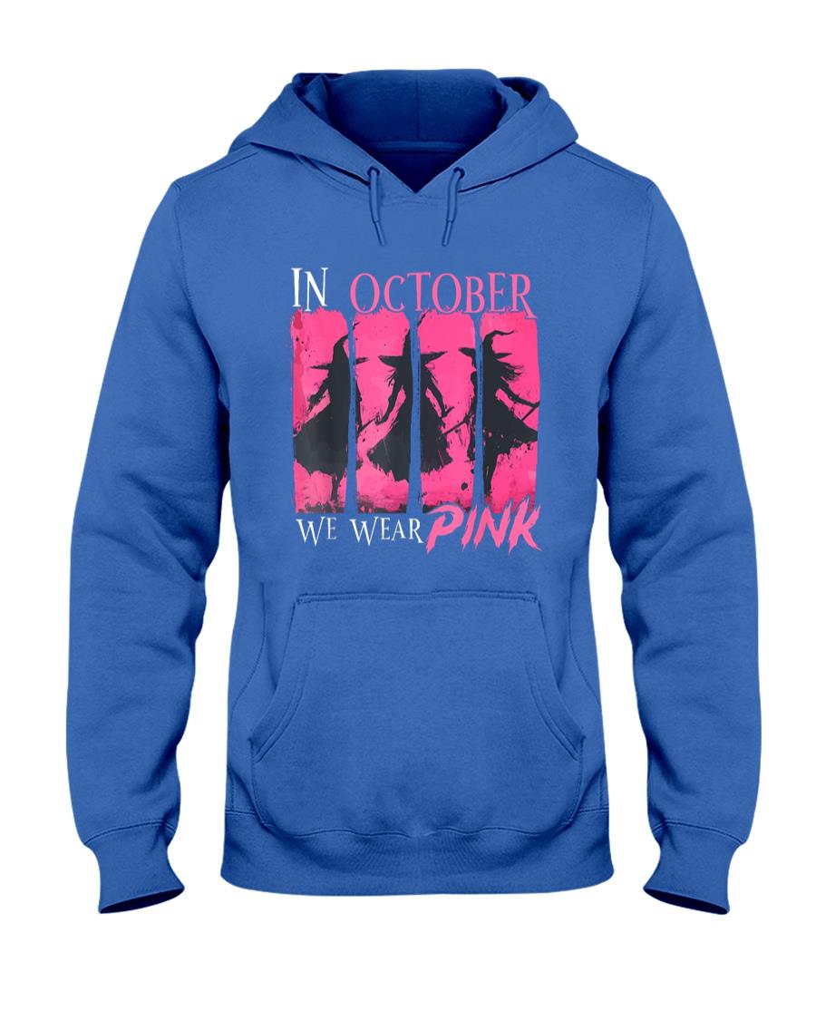 in October We Wear Pink Witch Halloween Breast Cancer Women T-Shirt_2