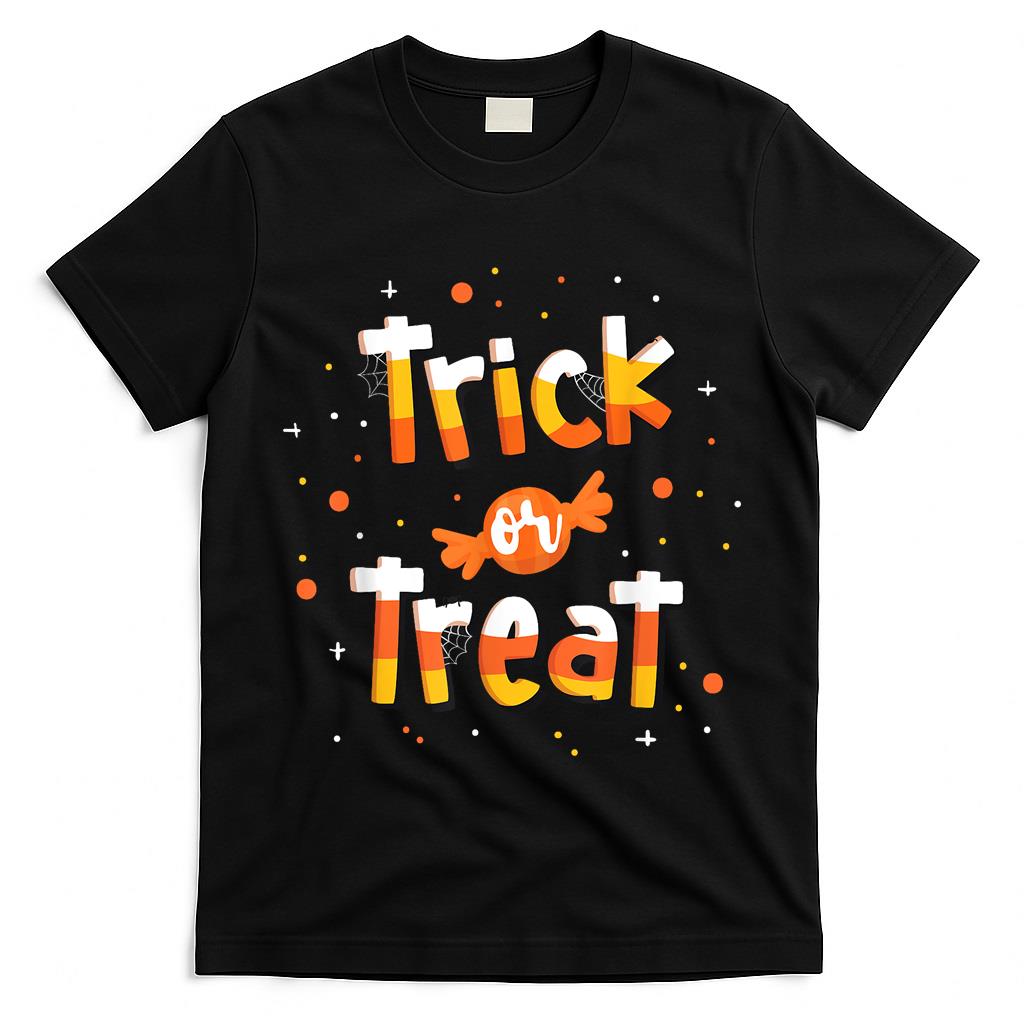 Trick Or Treat Candy Yellow and Orange Cute Halloween T-Shirt