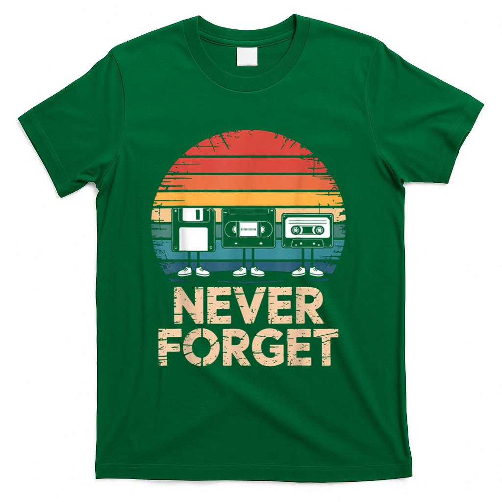 Retro Nostalgia - Floppy VHS Cassette Never Forget Retro 80s 90s Nostalgia T-Shirt