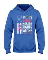 In This Family Nobody fights Alone Breast Cancer Awareness T-Shirt