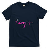 Pink Ribbon Stethoscope Nurse Life Breast Cancer Survivor T-Shirt