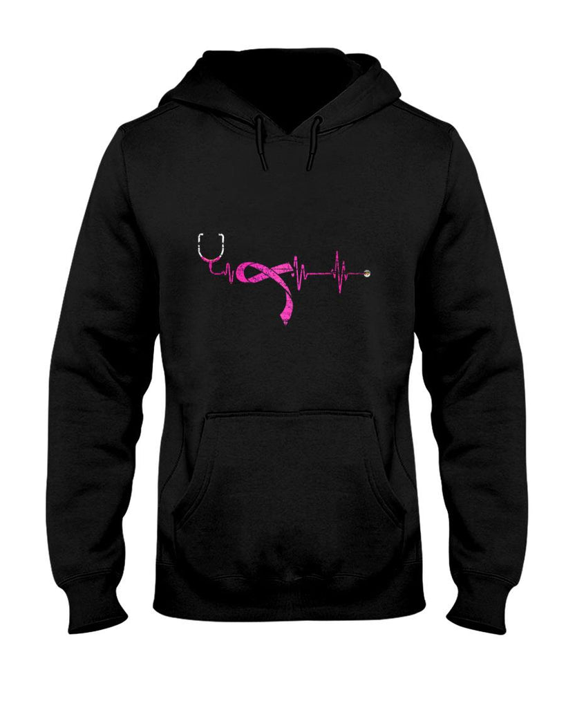 Pink Ribbon Stethoscope Nurse Life Breast Cancer Survivor T-Shirt