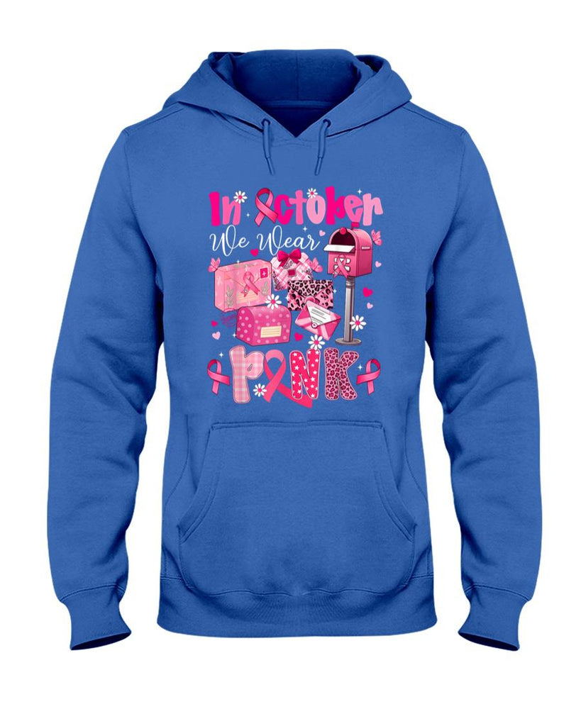 Postal Worker Breast Cancer Awareness October We Wear Pink T-Shirt