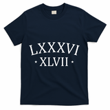 86 47 LXXXVI XLVII Roman Numerals Subtle Anti Trump T-Shirt - Navy