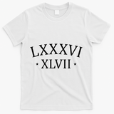 86 47 LXXXVI XLVII Roman Numerals Subtle Anti Trump T-Shirt - White