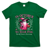 In October We Wear Pink Ghost Witch Breast Cancer Awareness T-Shirt_6