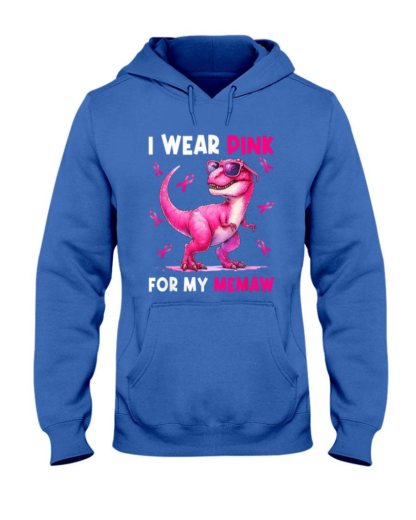 I Wear Pink For My Memaw T Rex Dinosaur Breast Cancer Women T-Shirt