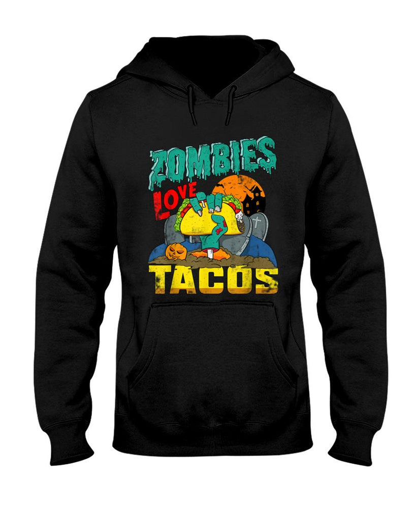 Zombies Love Tacos Coming Out Of Ground Trick Or Treating T-Shirt