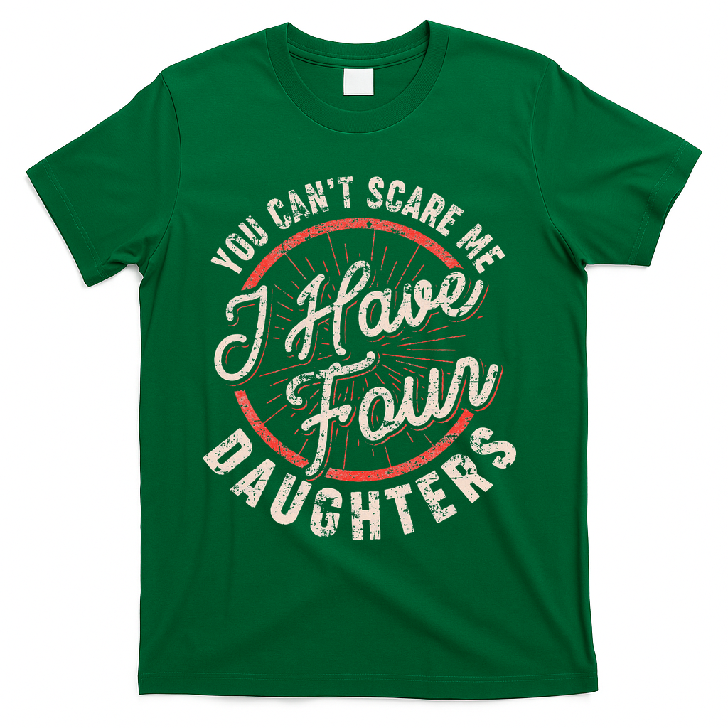 You CanT Scare Me I Have Four Daughters Funny Dad T-Shirt