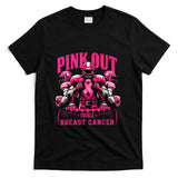 Pink Out Tackle Breast Cancer Awareness Football Pink Ribbon T-Shirt