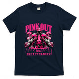 Pink Out Tackle Breast Cancer Awareness Football Pink Ribbon T-Shirt