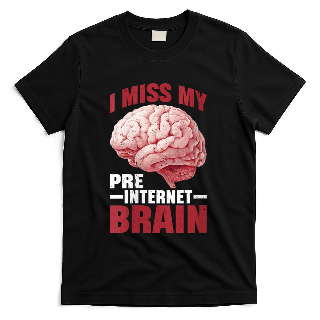 Retro Nostalgia - Womens I Miss My Pre-Internet Brain Digital Nostalgia Retro - T-Shirt