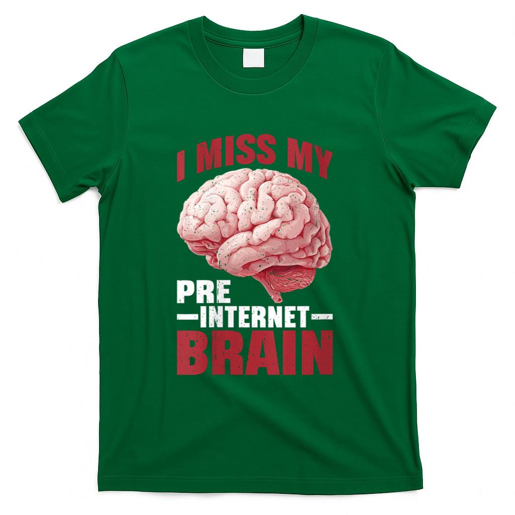 Retro Nostalgia - Womens I Miss My Pre-Internet Brain Digital Nostalgia Retro - T-Shirt