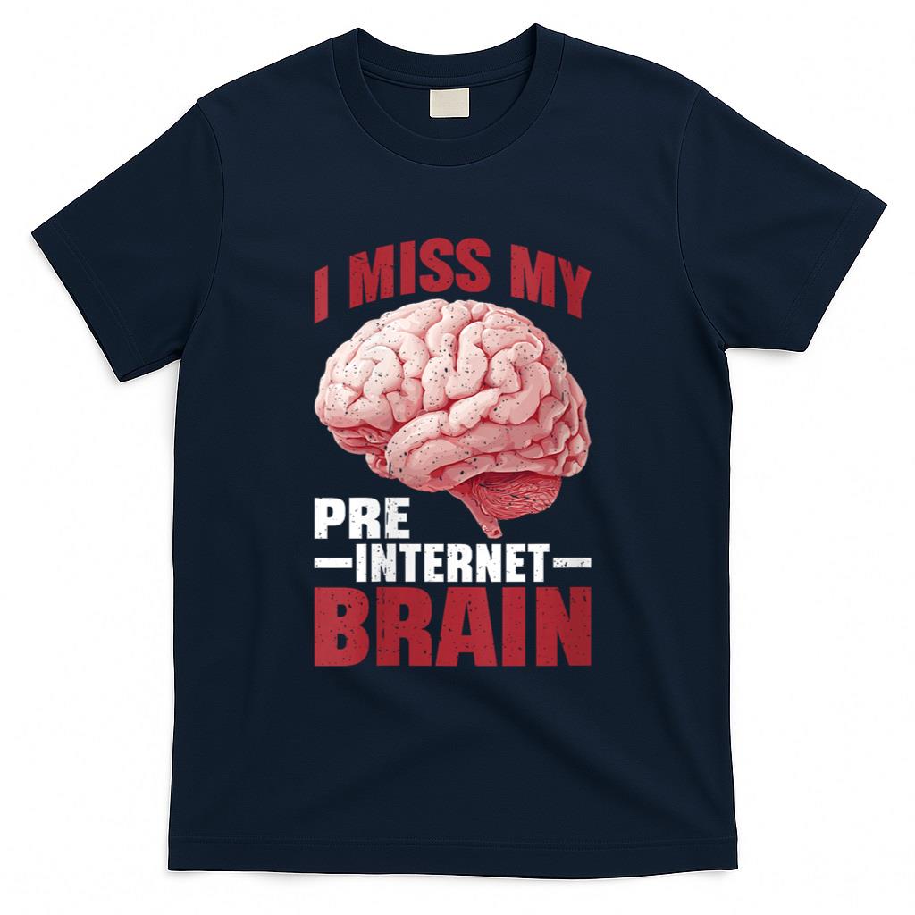 Retro Nostalgia - Womens I Miss My Pre-Internet Brain Digital Nostalgia Retro - T-Shirt