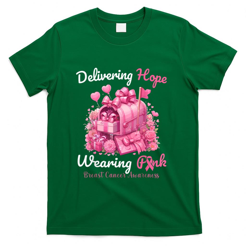 Postal Worker Breast Cancer Awareness October We Wear Pink T-Shirt_1