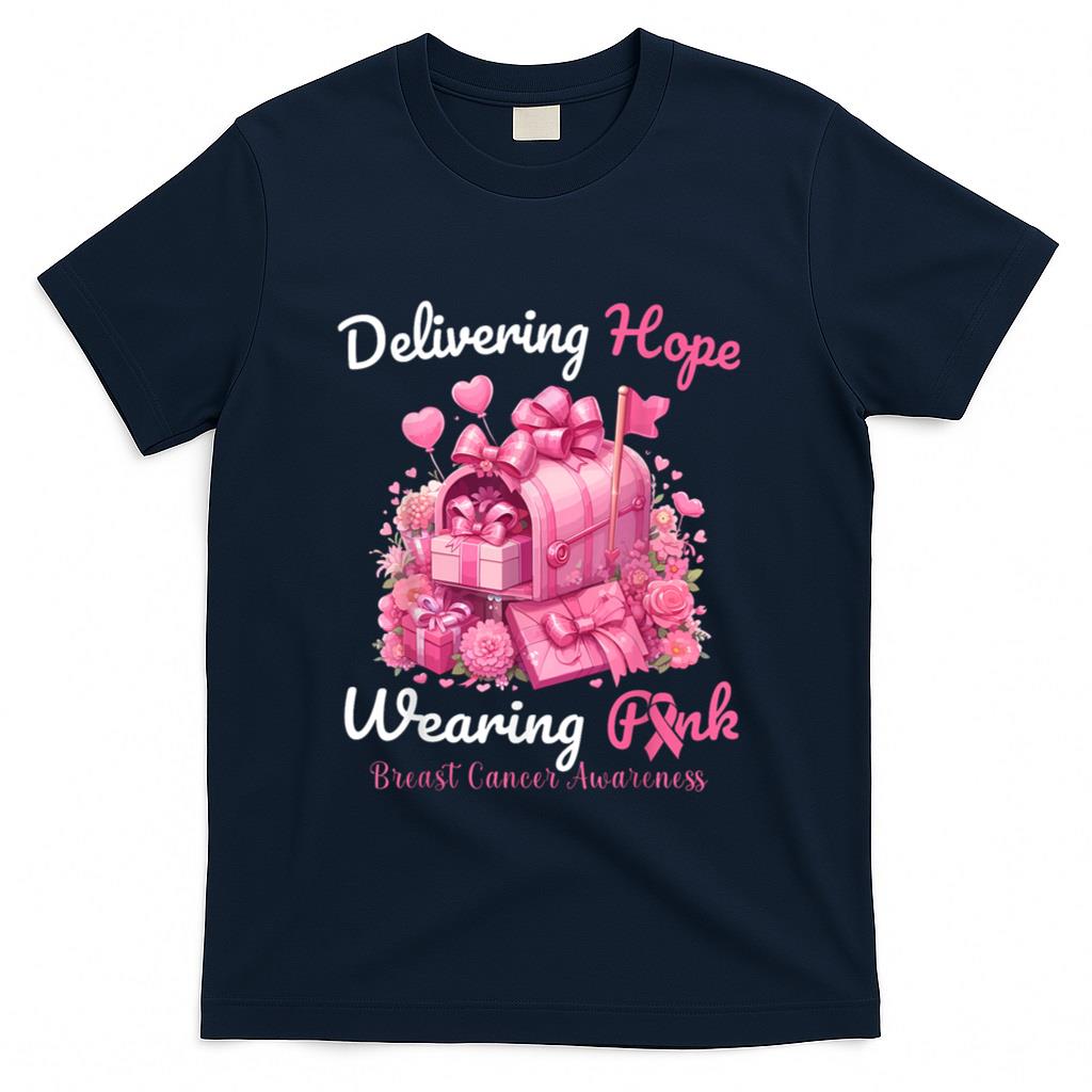 Postal Worker Breast Cancer Awareness October We Wear Pink T-Shirt_1