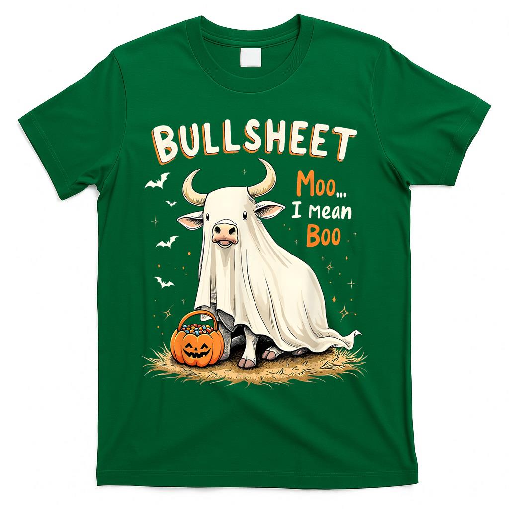 Bullsheet Cow Ghost Pun Funny Halloween Trick or Treat T-Shirt