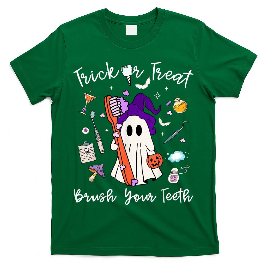 Trick Or Treat Brush Your Teeth Dentist Halloween Costume T-Shirt