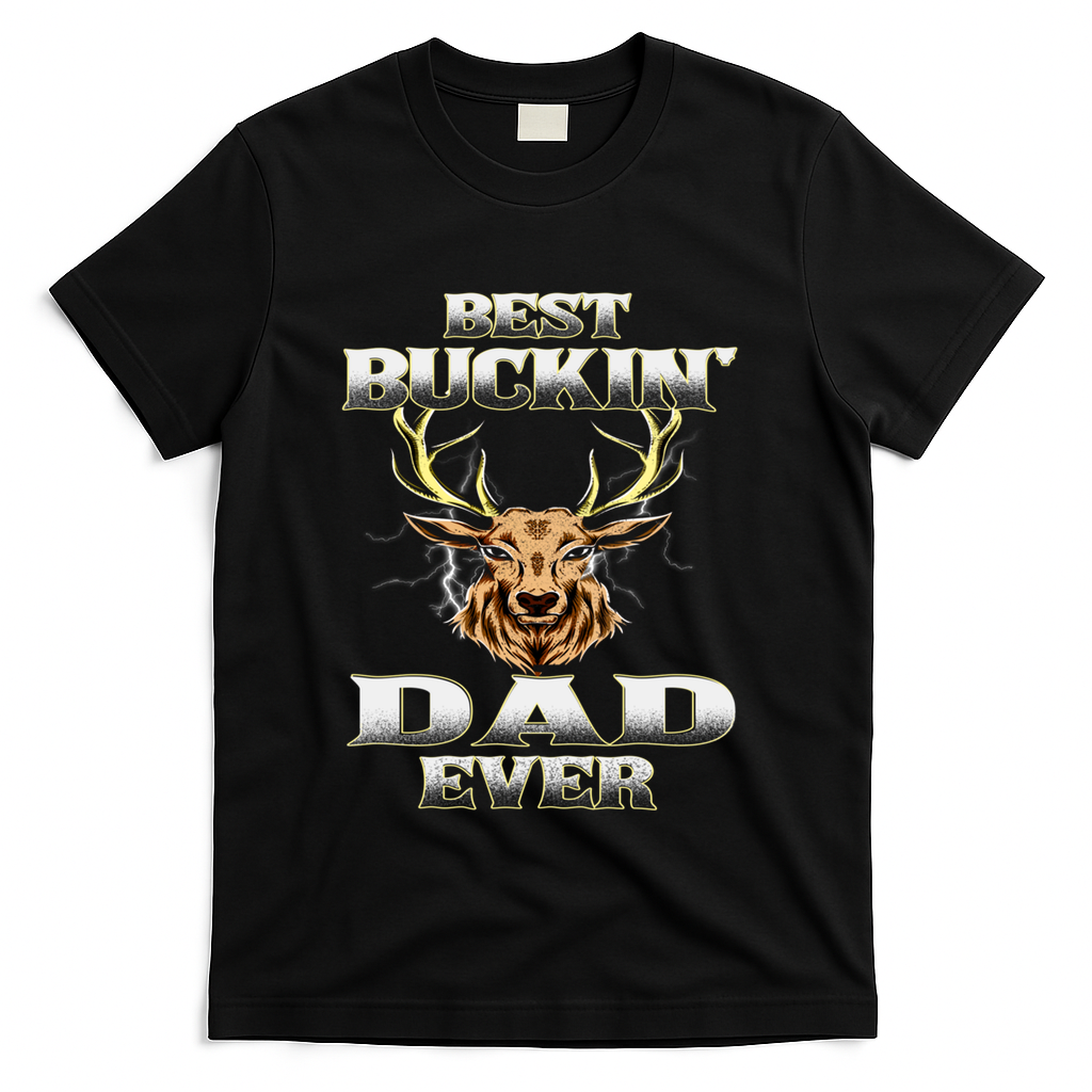 Best Buckin Dad Ever Deer Hunting Bucking Father Grandpa Gift T-Shirt