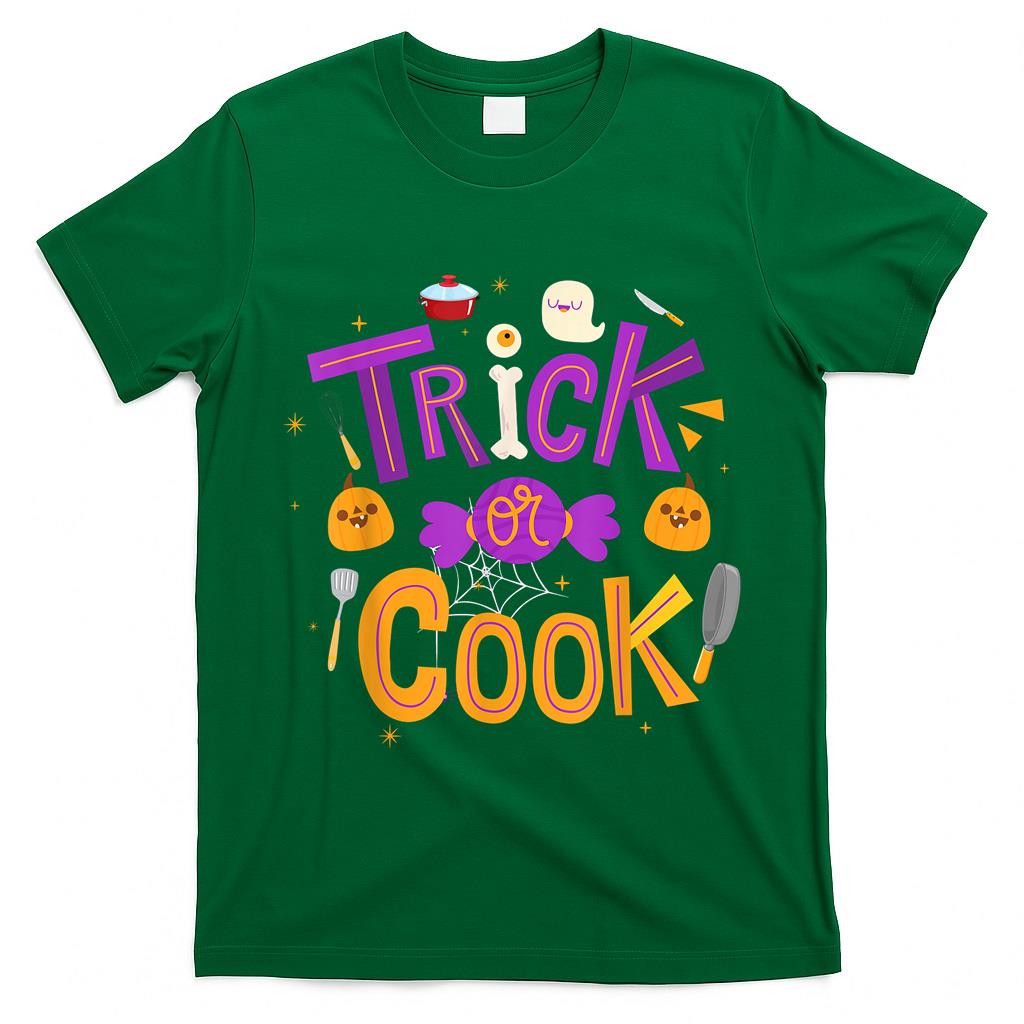 Trick Or Cook Funny Trick Or Treating Chef Cooking Halloween T-Shirt