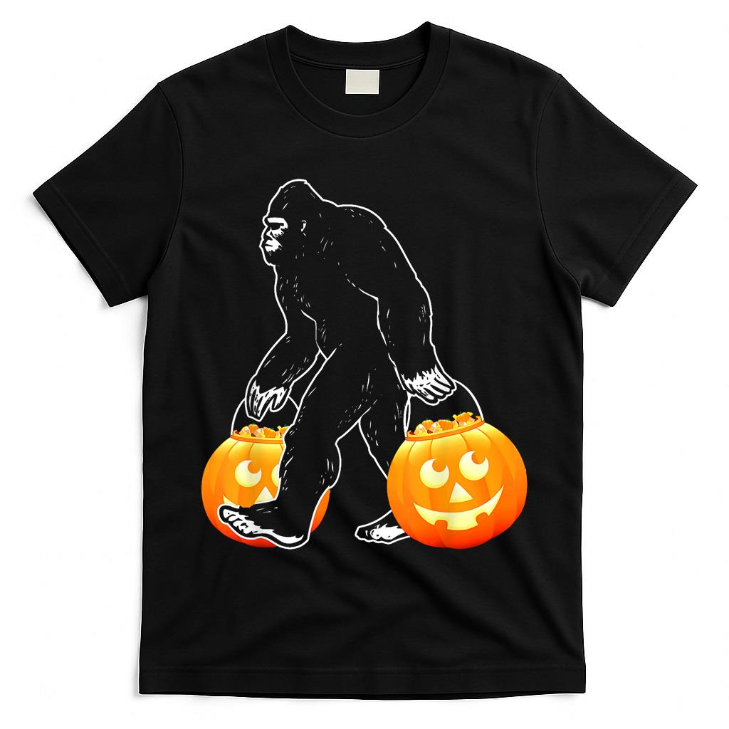 Sasquatch Halloween Trick-or-Treat Pumpkin T-Shirt