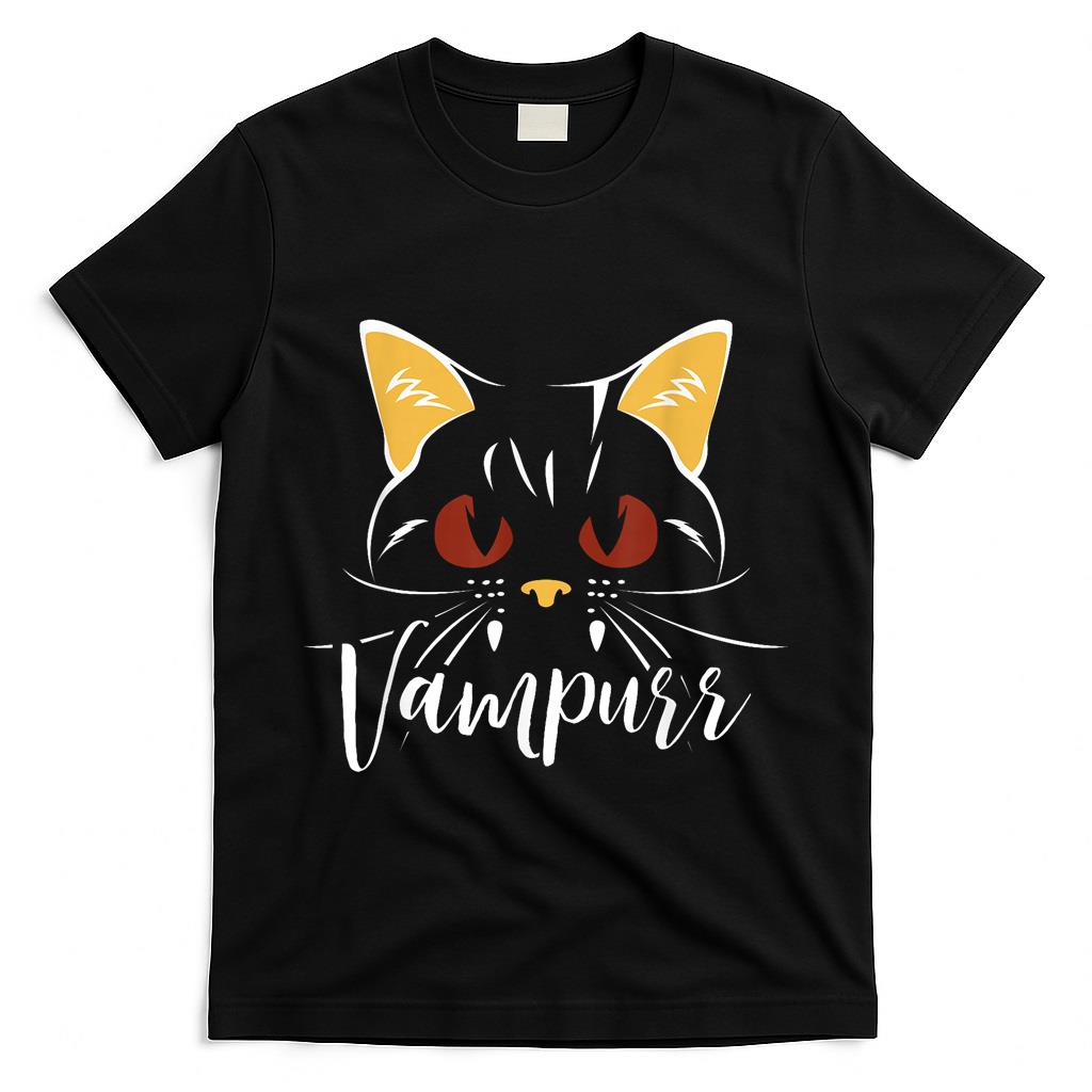 Vampurr Vampire Trick Or Treating Cat Lover Halloween T-Shirt