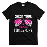 Check Your Pumpkins Funny Breast Cancer Awareness Halloween T-Shirt
