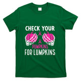 Check Your Pumpkins Funny Breast Cancer Awareness Halloween T-Shirt