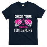 Check Your Pumpkins Funny Breast Cancer Awareness Halloween T-Shirt