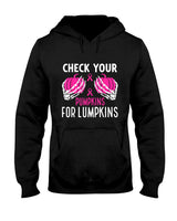Check Your Pumpkins Funny Breast Cancer Awareness Halloween T-Shirt