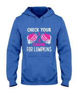 Check Your Pumpkins Funny Breast Cancer Awareness Halloween T-Shirt